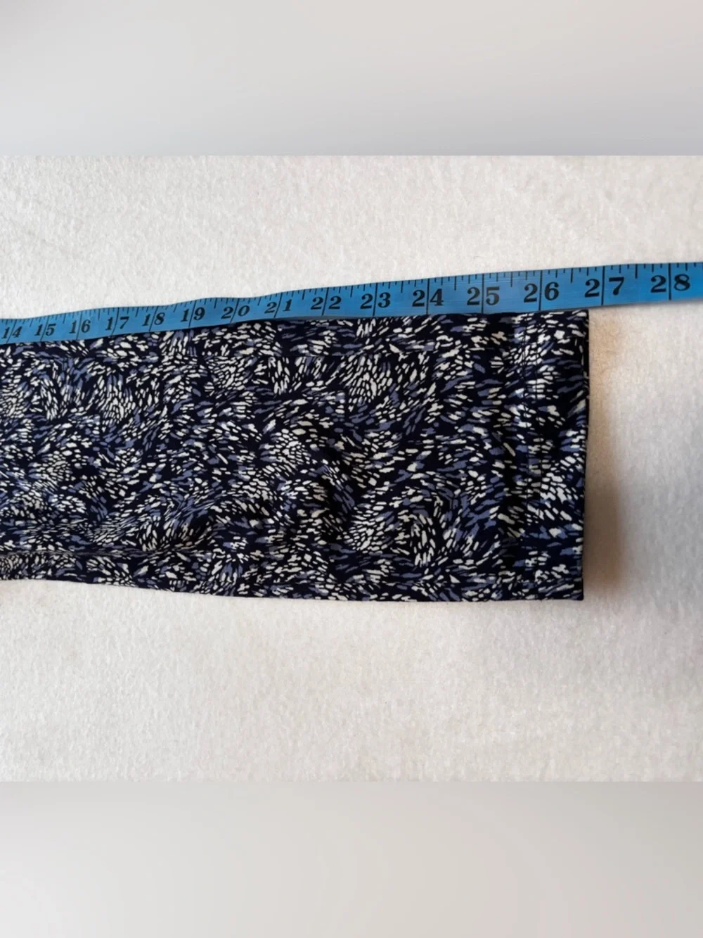 Terra & Sky 2X Plus‎ High Rise Leggings Navy Abstract Print Stretch